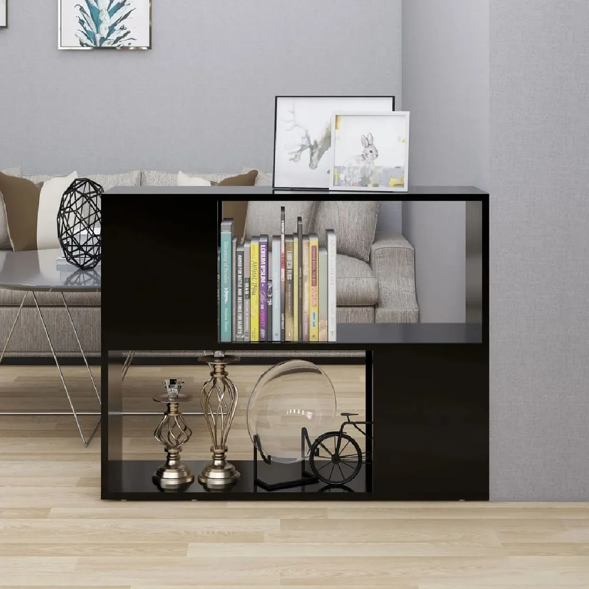 vidaXL Meuble TV - Noir 80x24x63 cm