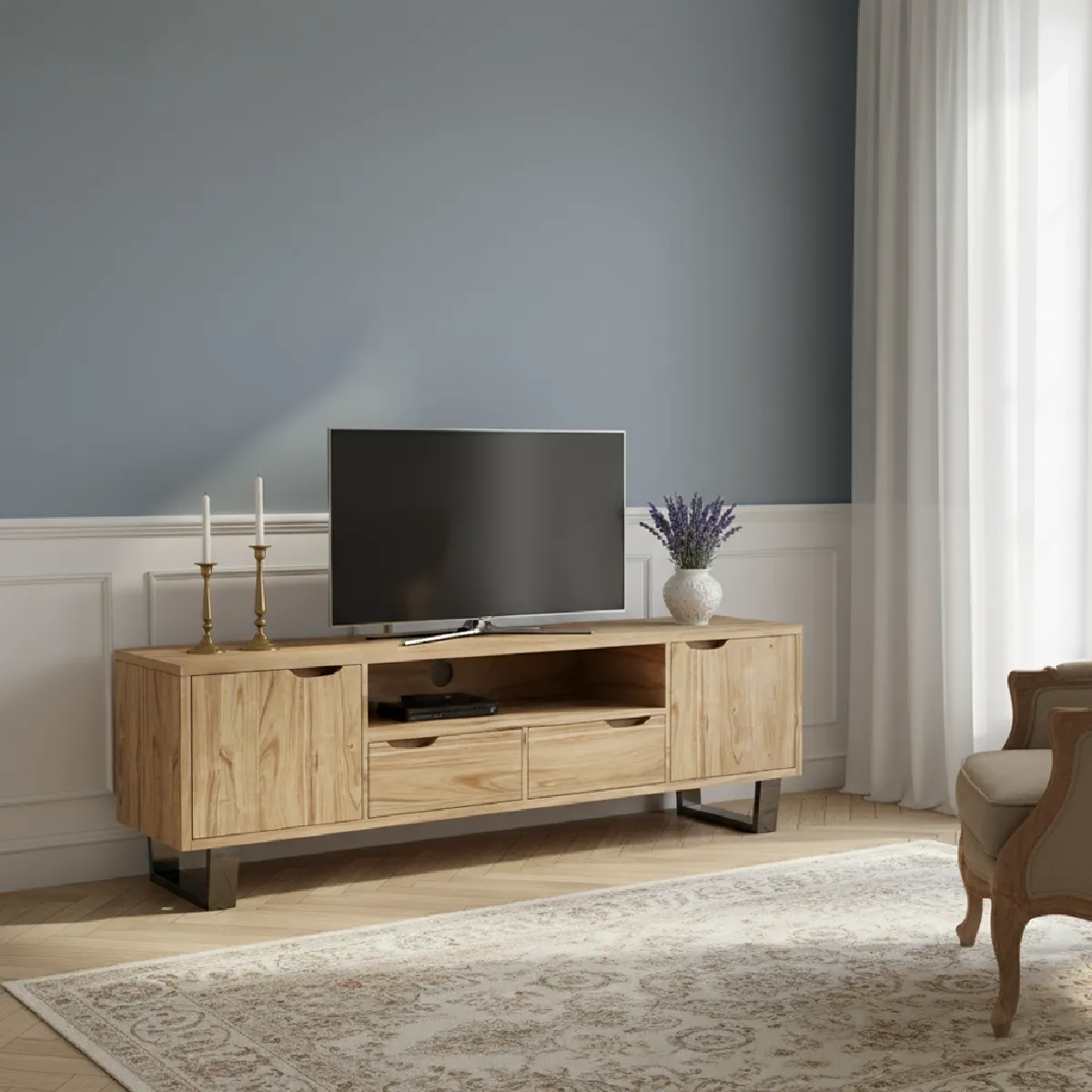 BOIS & CHIFFONS Meuble TV acacia Forest