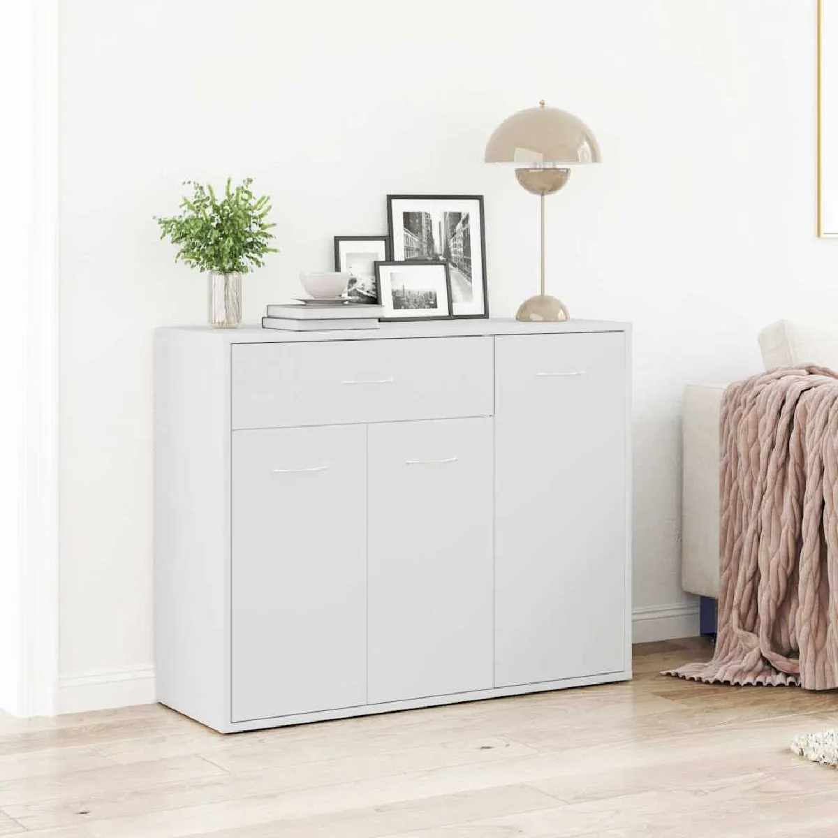 Non Communiqué Blanc Buffet 88X30x70 Cm Bois D Ingénierie - Image 3