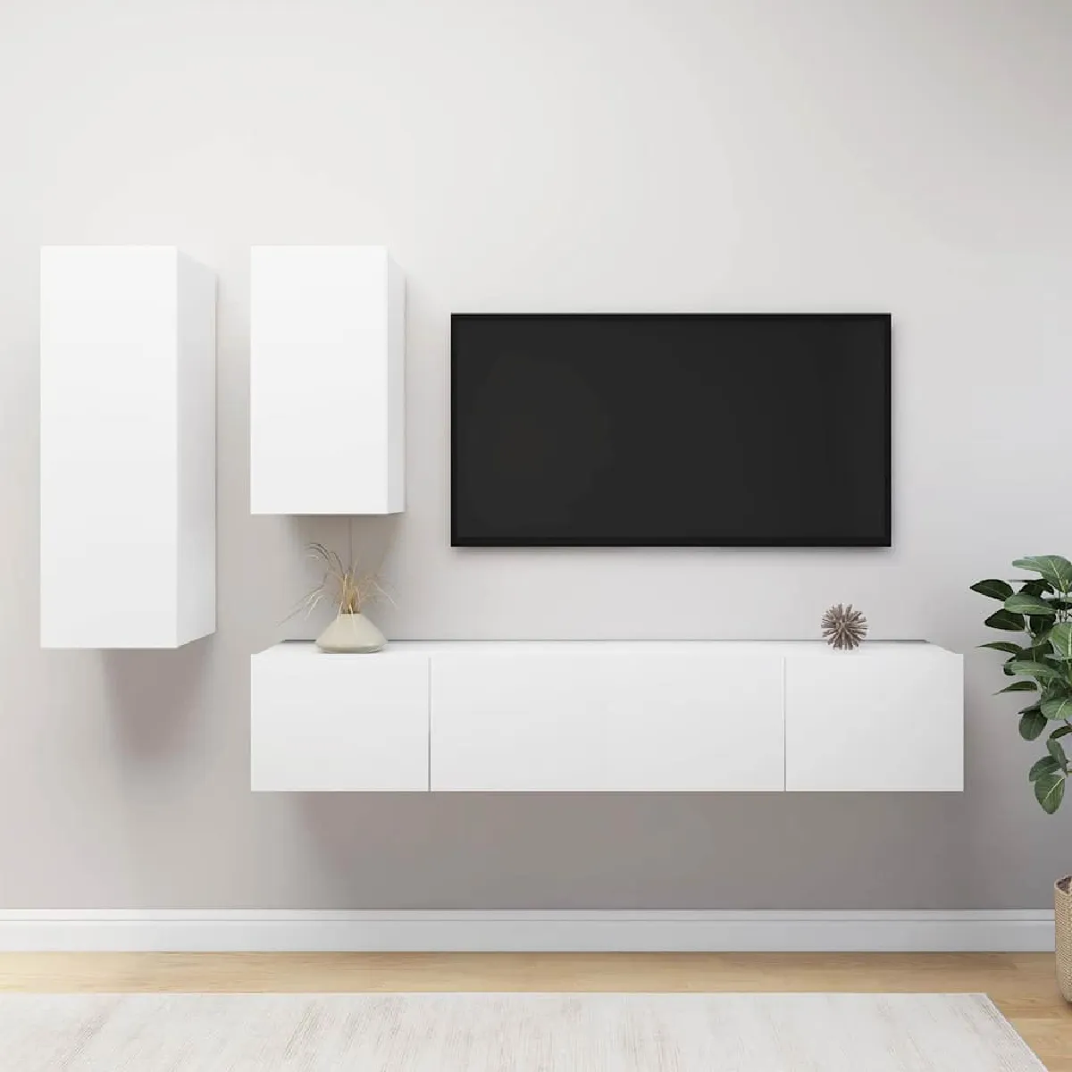 VIDAXL - Ensemble de meubles TV - 4 pcs - Blanc - Image 3
