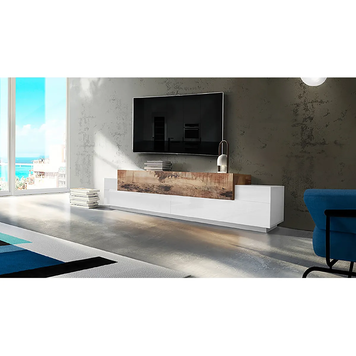 Alter Meuble TV 3 portes - Blanc