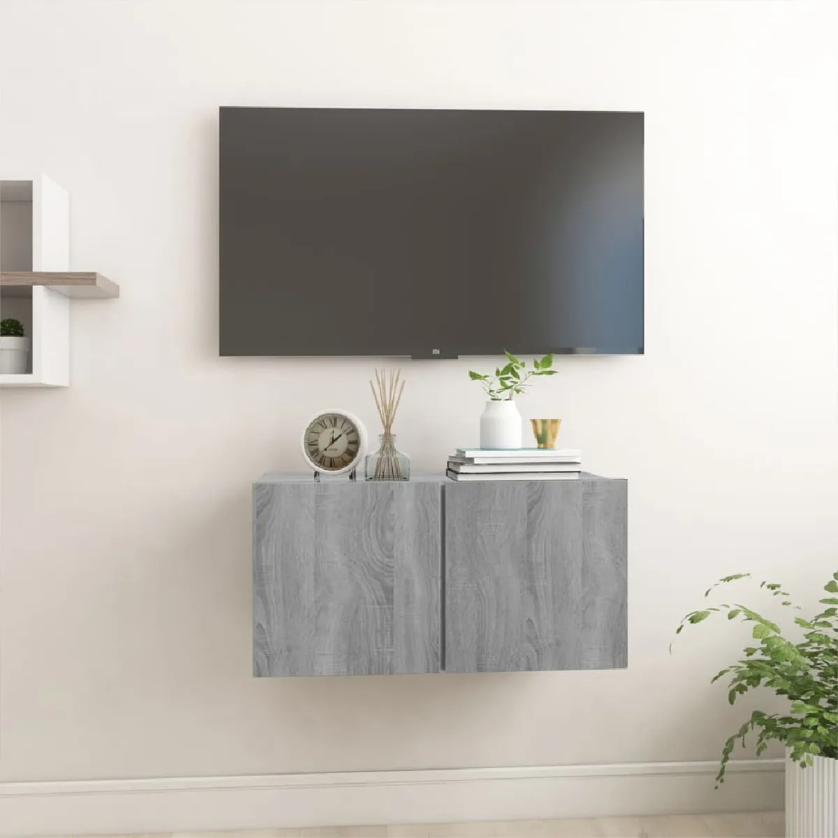VIDAXL - Meuble TV Suspendu - Sonoma Gris - 60x30x30 cm - Image 2