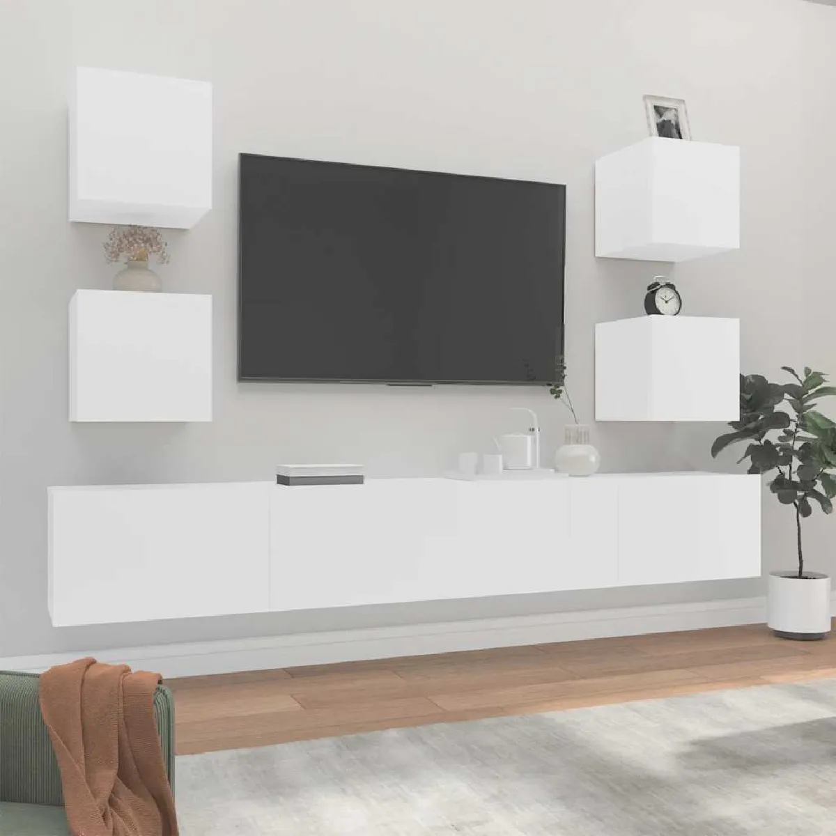 vidaXL - Ensemble de meubles TV - 6 pièces - Blanc - Image 3