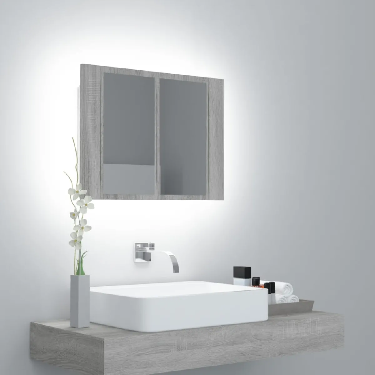 VIDAXL Armoire à miroir LED Sonoma