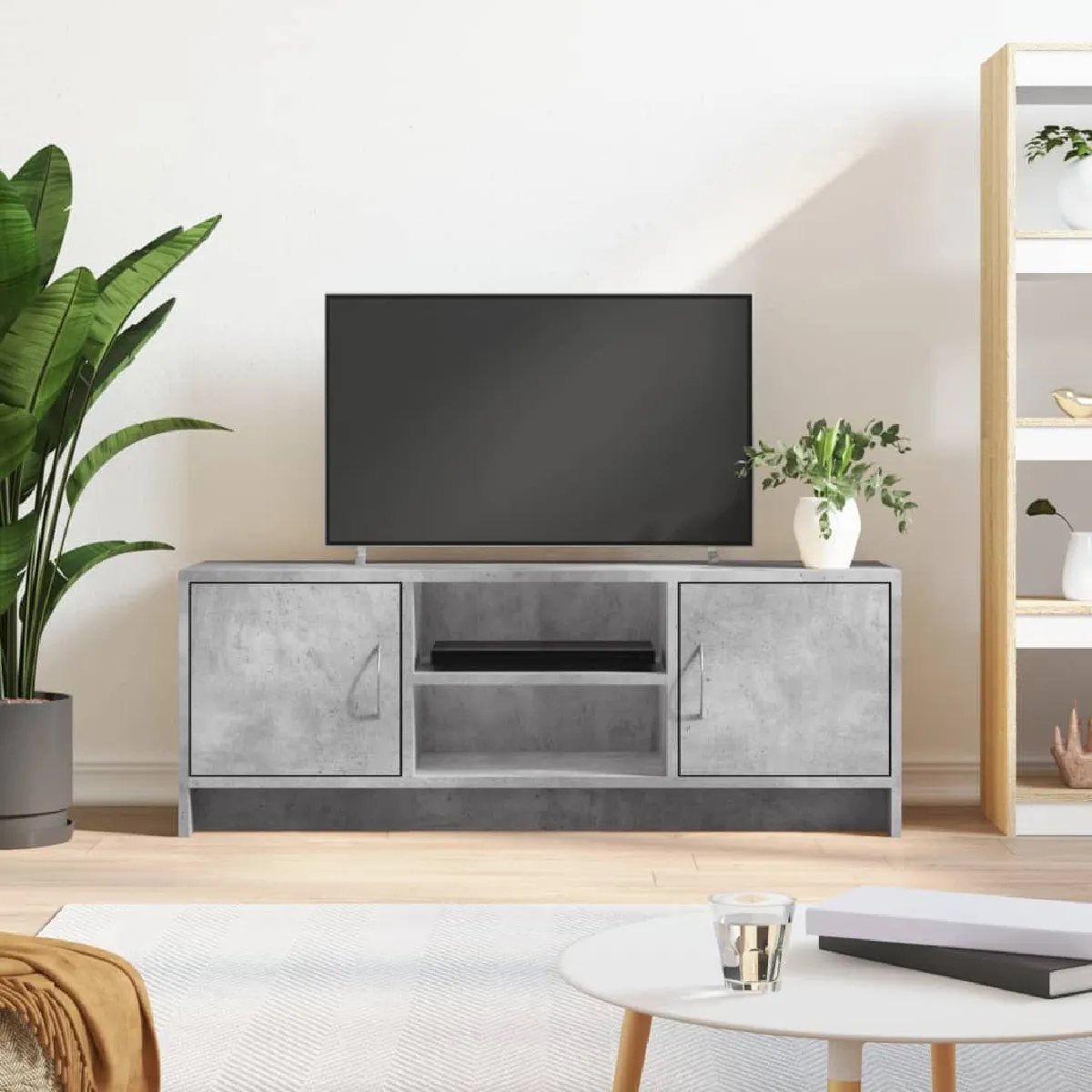 VIDAXL - Meuble TV - 102x30x37,5 cm - Gris - Image 2