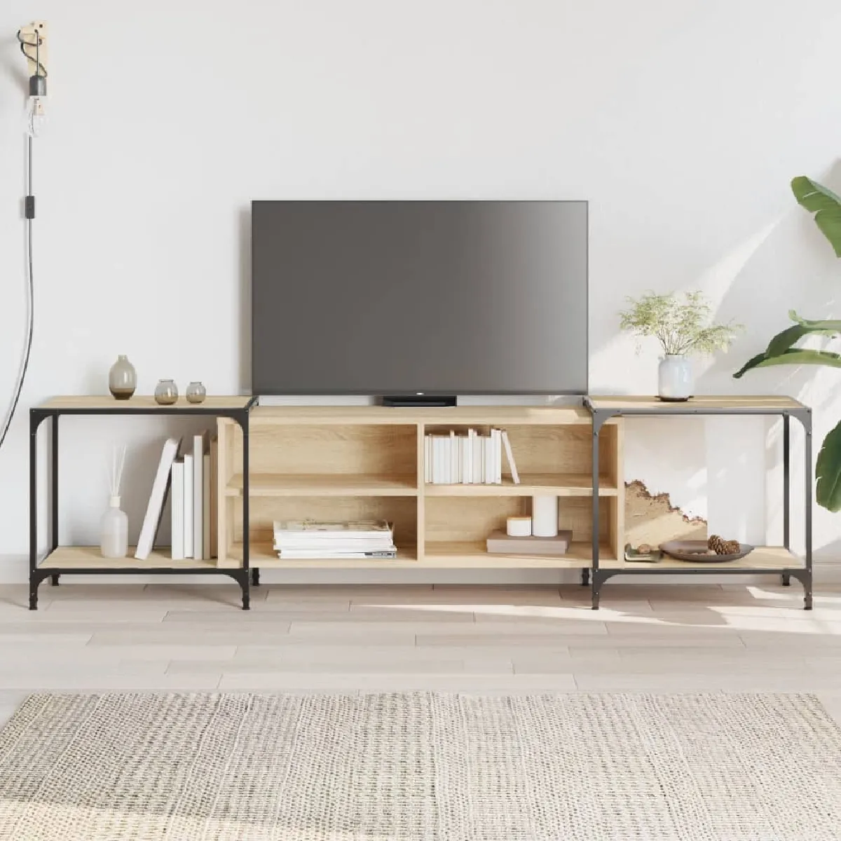 Vidaxl Meuble TV Chêne sonoma 203x37x50 cm