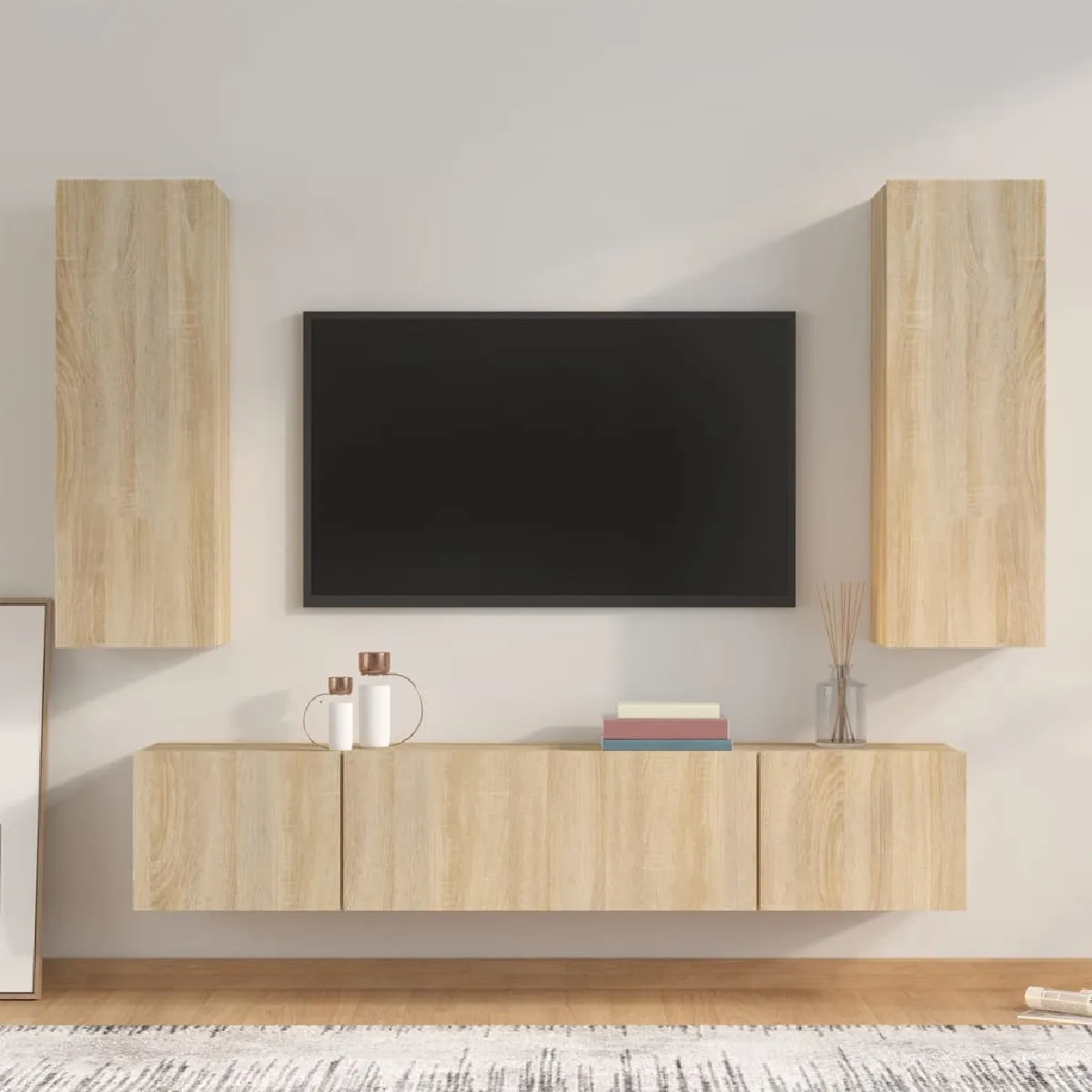 vidaXL Ensemble de meubles TV 4 pcs Chêne sonoma