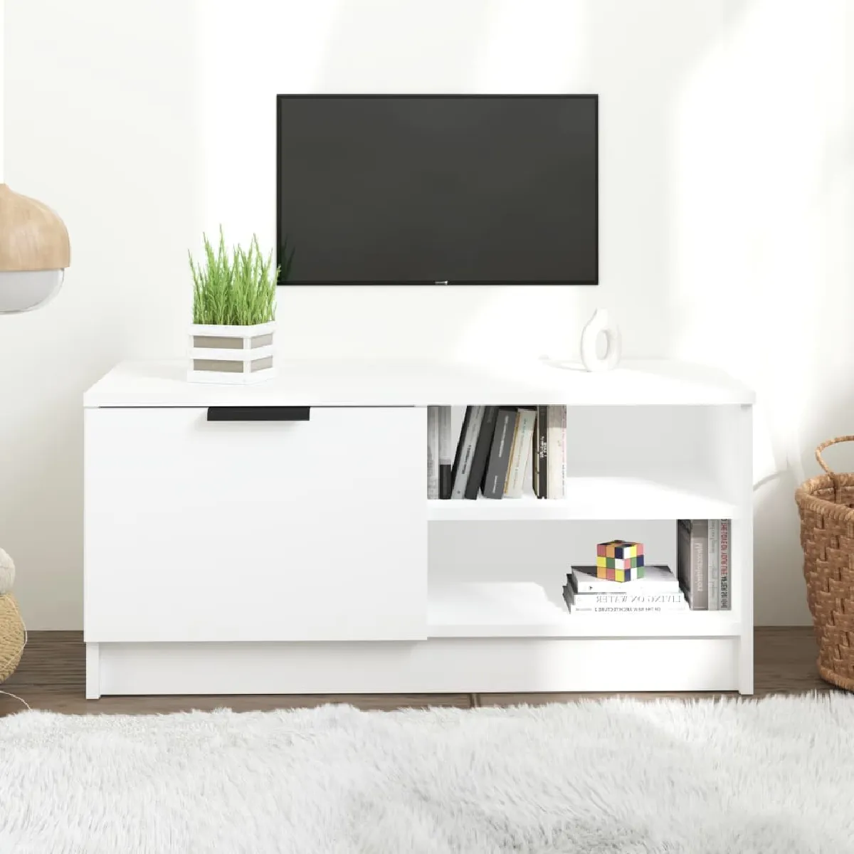 VIDAXL - Meuble TV - Blanc - 80x35x36,5 cm - Image 3