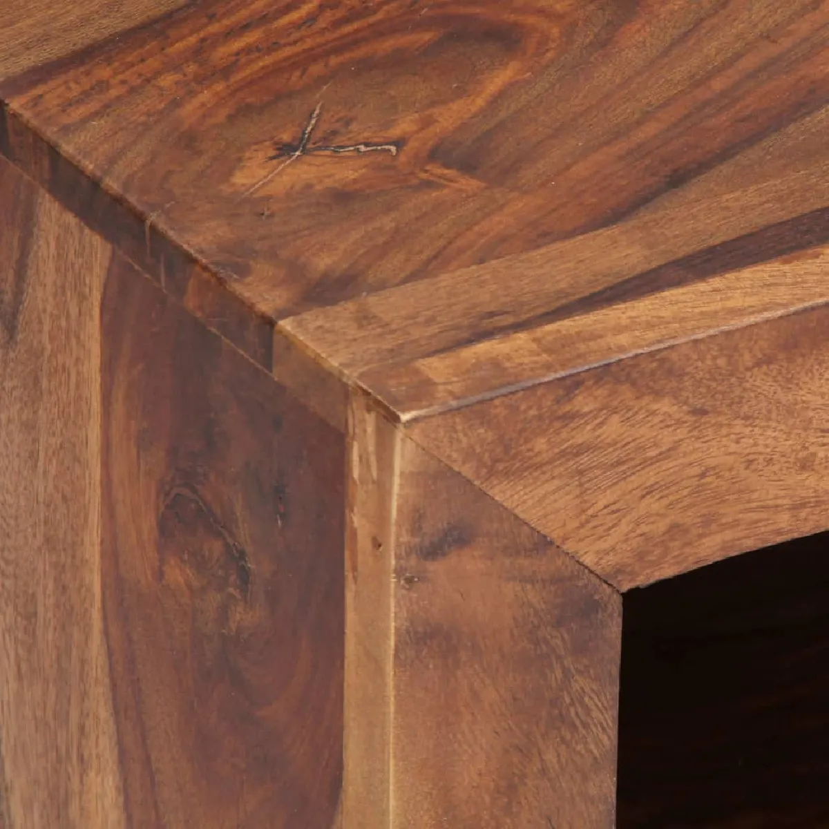 Meuble t&eacute;l&eacute; buffet tv t&eacute;l&eacute;vision design pratique 120 cm bois de sesham solide 2502062
