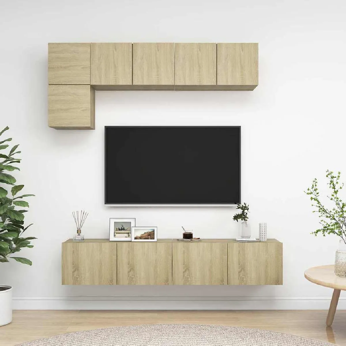 VIDAXL Ensemble de meuble tv 5 pcs ch&ecirc;ne sonoma agglom&eacute;r&eacute;