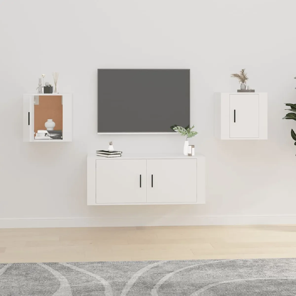 Vidaxl Blanc Meubles Tv Muraux 40 Cm