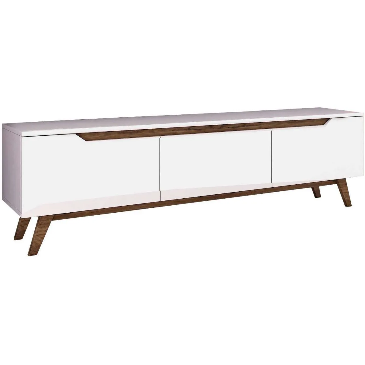 Hanah home meuble TV Carl - Blanc et noyer Hanah home meuble TV Carl - Blanc et noyer