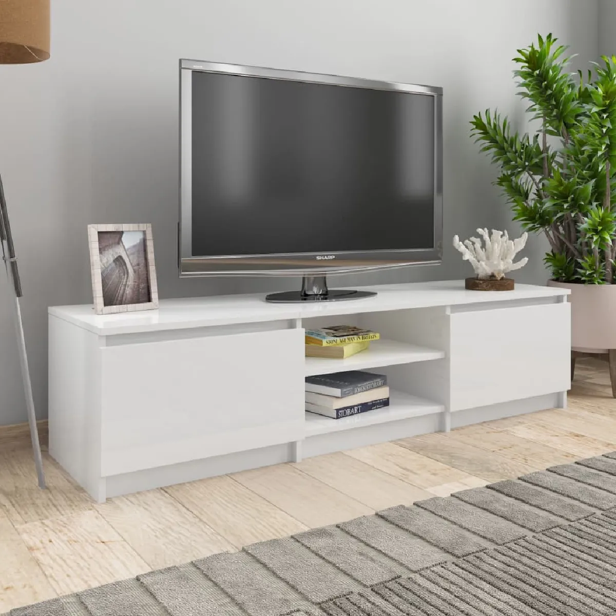vidaXL Meuble TV 140x40x35 5 cm Bois d'ingénierie - vue 2