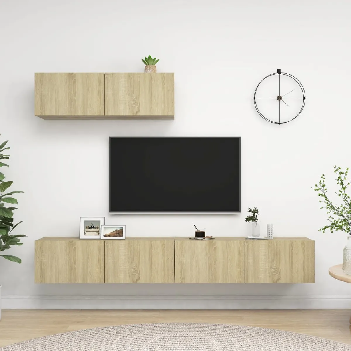 Vidaxl Meubles Tv 3 Pcs Chêne Sonoma Bois D Ingénierie - Image 3