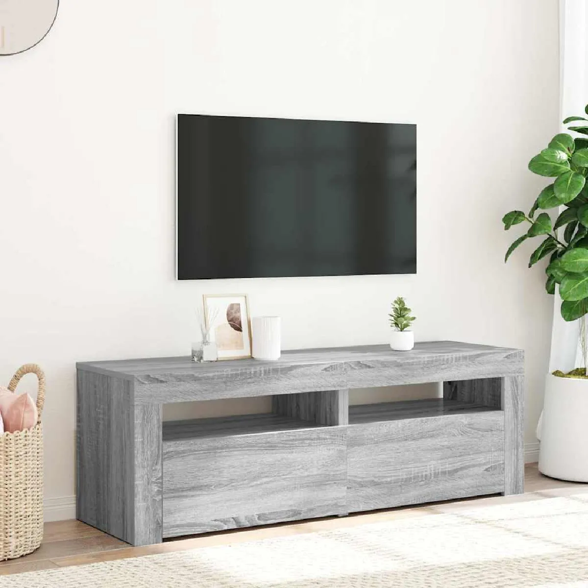 vidaXL Meuble TV avec LED Sonoma