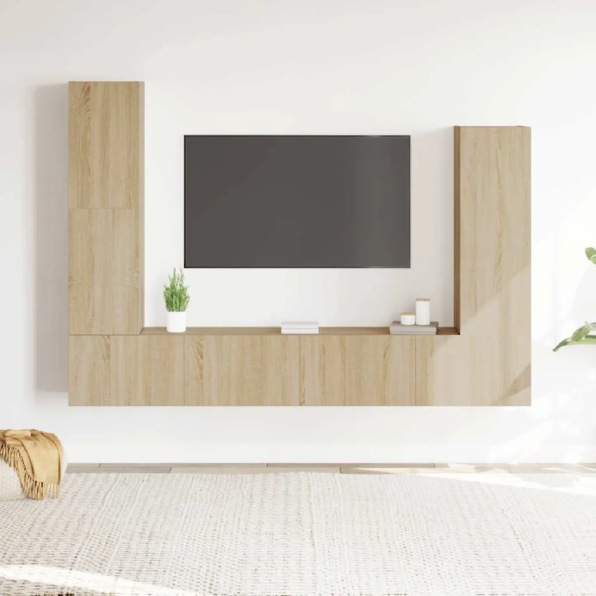 Non Communiqué Marron Vidaxl Ensemble De Meubles Tv 4 Pcs Chêne Sonoma Bois D'ingénierie3114632 - Image 3