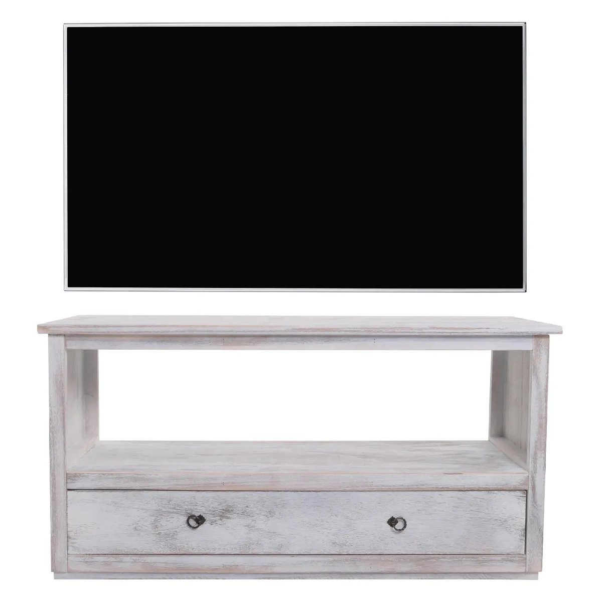 Mendler Meuble TV bois - Blanc