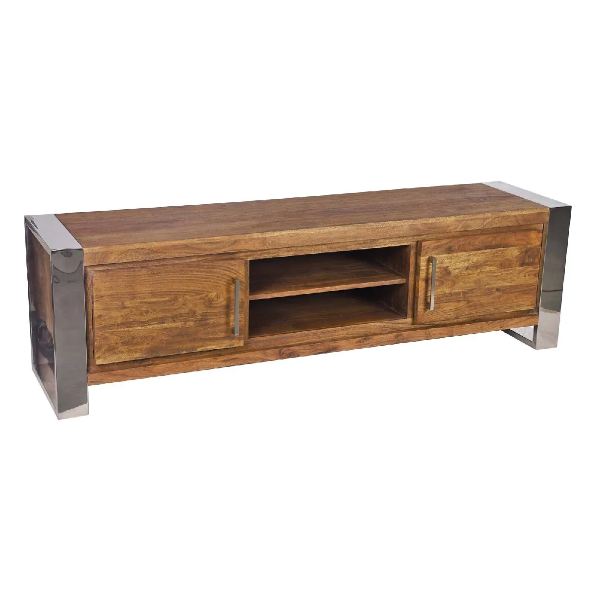 Bois & Chiffons Acacia Stainless III Meuble TV 2 portes