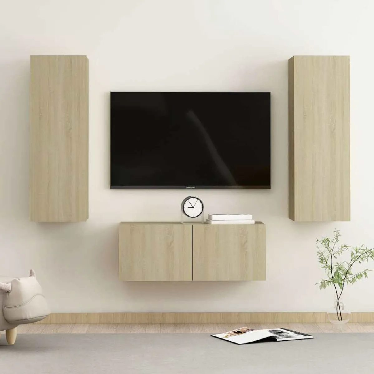 VIDAXL - Ensemble de meubles TV - 3 pièces - Chêne Sonoma - Image 3
