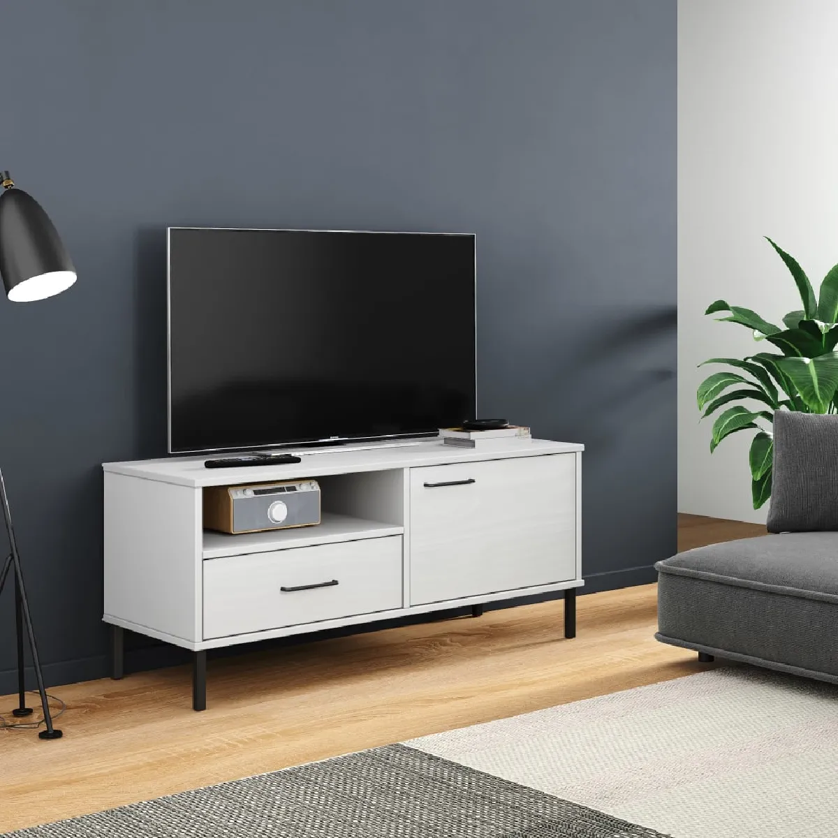 Vidaxl Meuble TV - 106 cm - Blanc OSLO