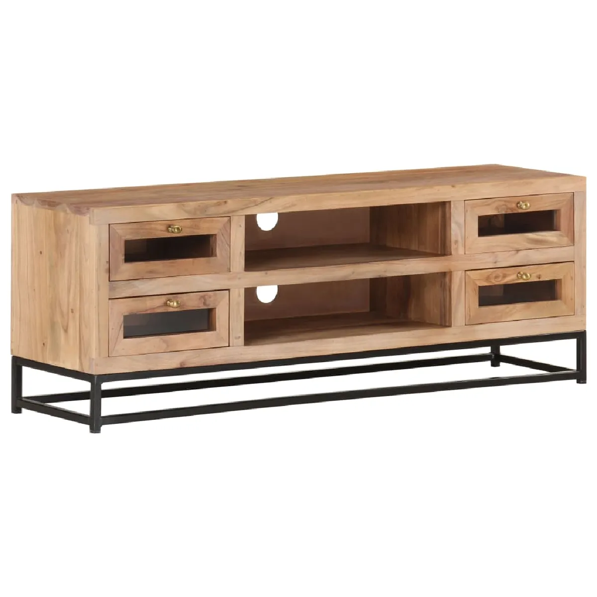 vidaXL Meuble TV - 110 cm - Bois d'acacia massif