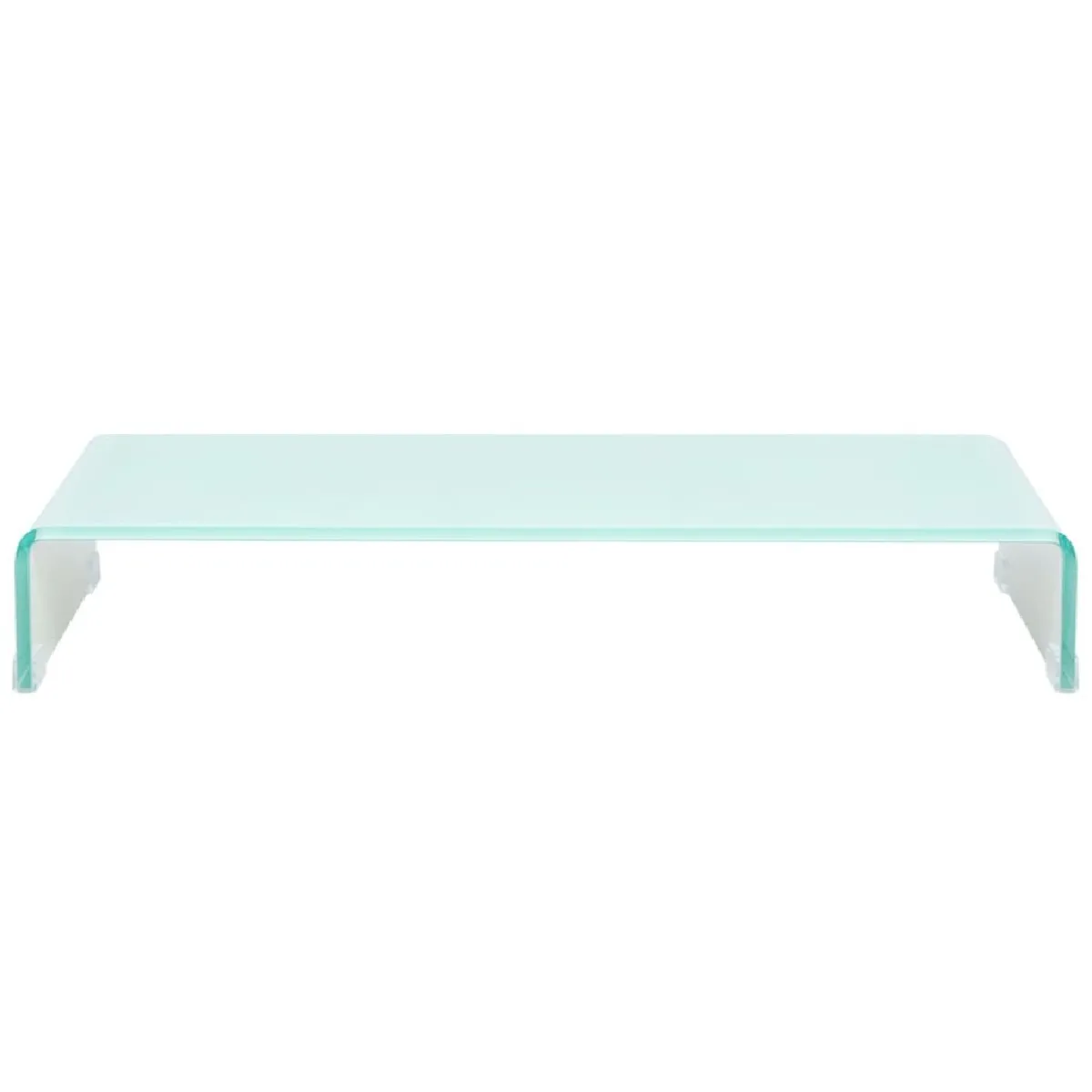 Meuble t&eacute;l&eacute; buffet tv t&eacute;l&eacute;vision design pratique support pour moniteur 80 cm verre blanc