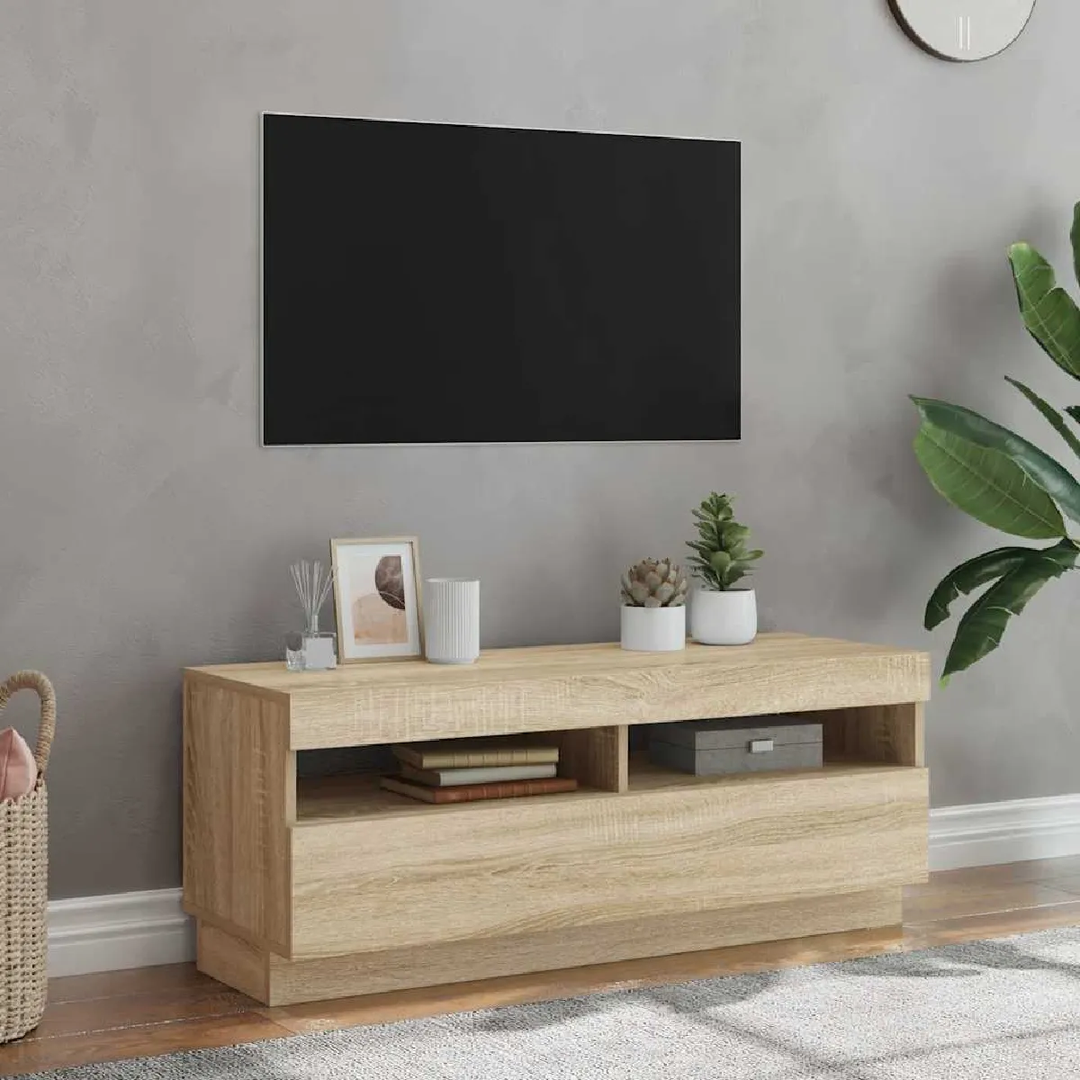 Vidaxl Meuble Tv Led - Chêne Sonoma