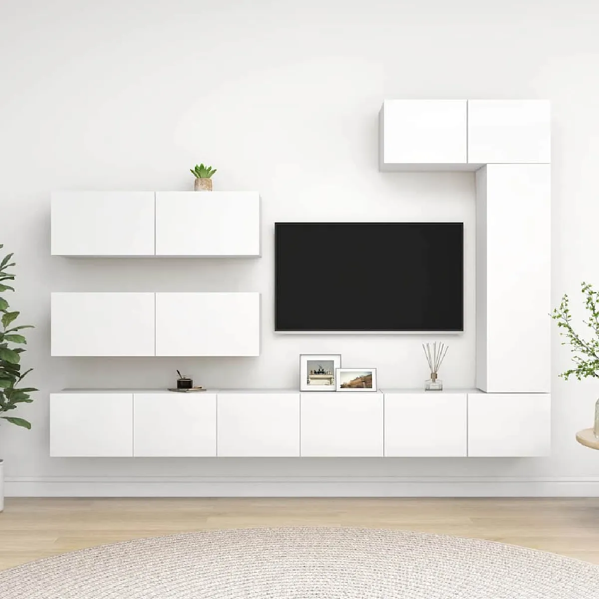 vidaXL - Meuble TV - Ensemble 7 pièces - Blanc - Image 3