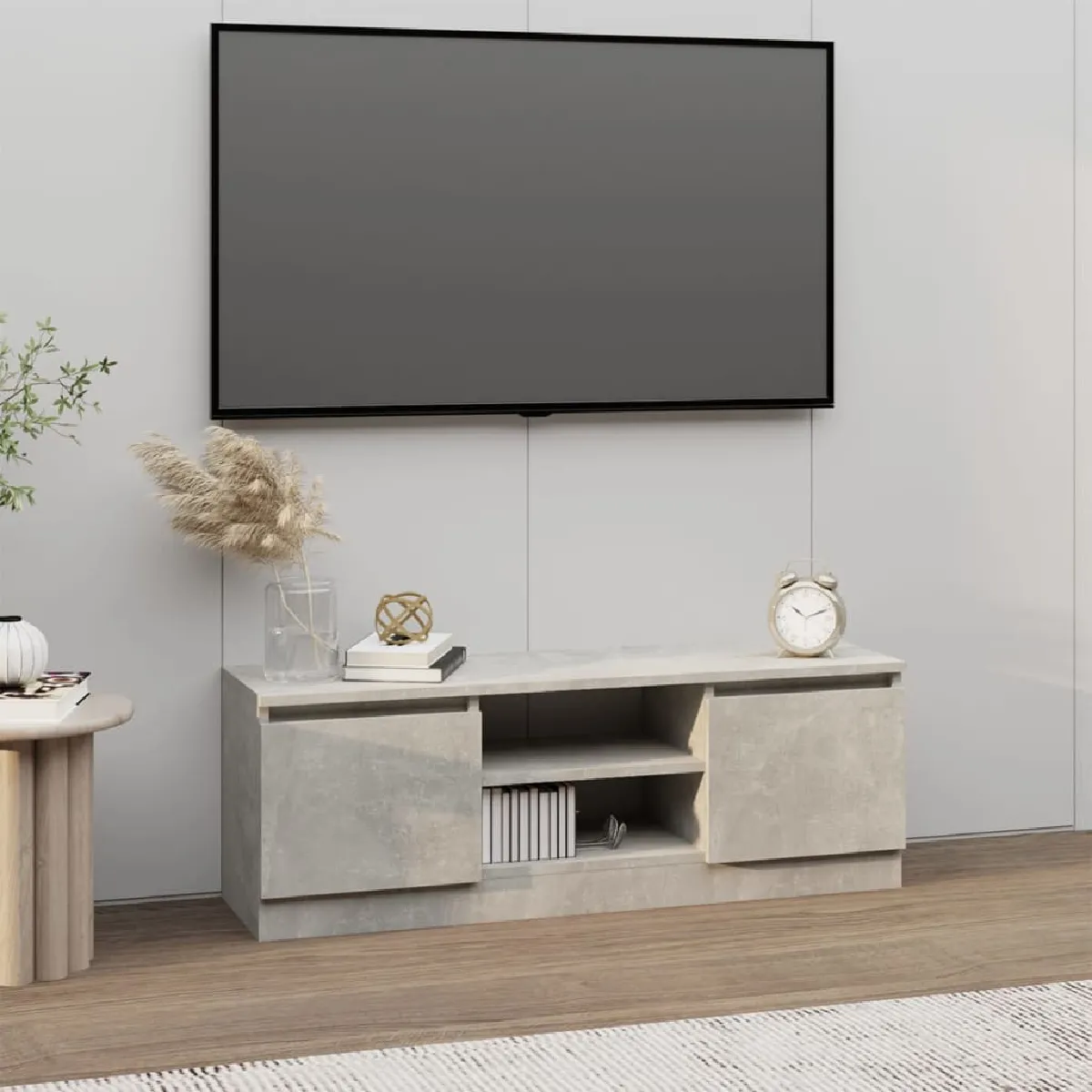 Vidaxl Meuble TV Gris béton 102x30x36 cm