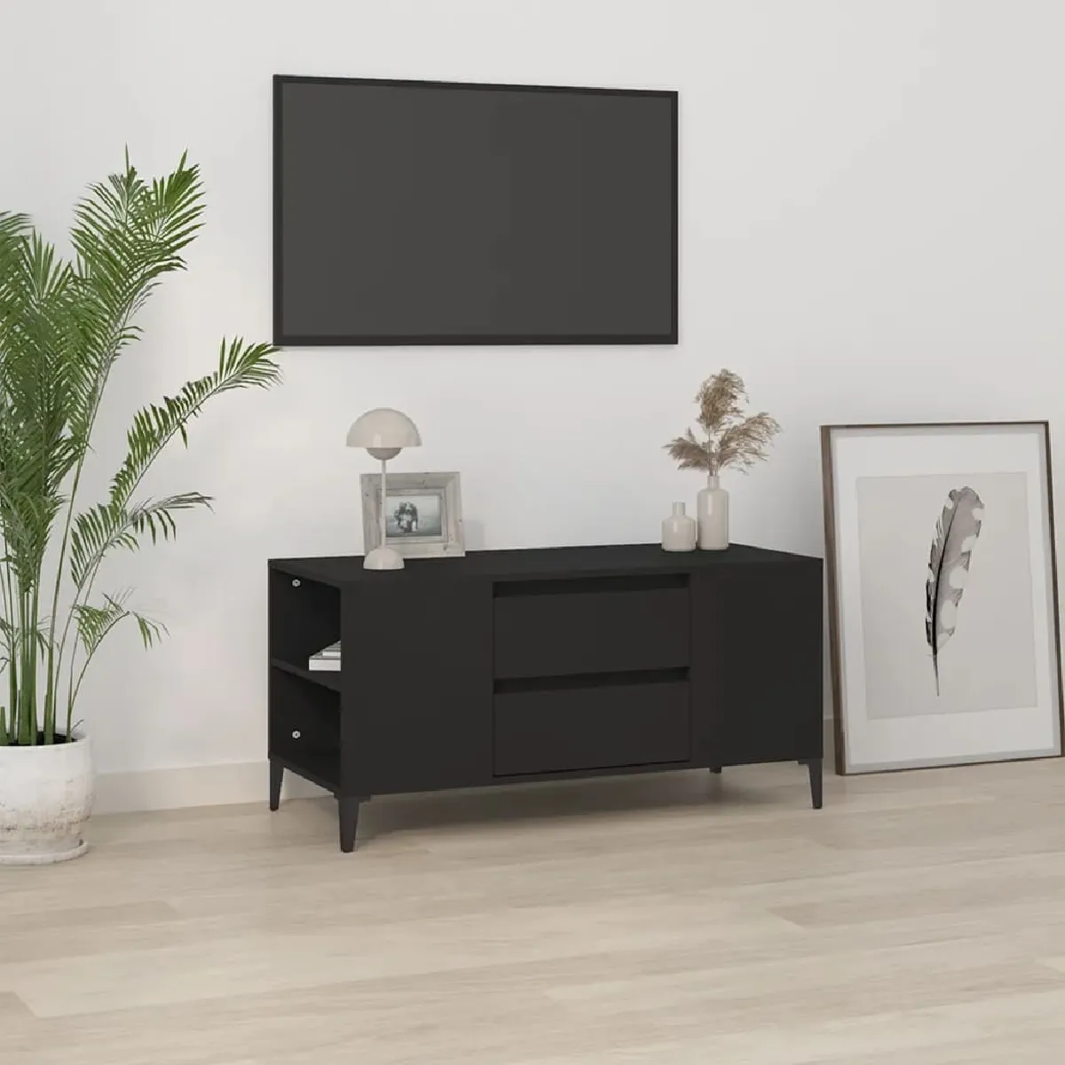 VIDAXL - Meuble TV - 102 x 44,5 x 50 cm - Noir - Image 2