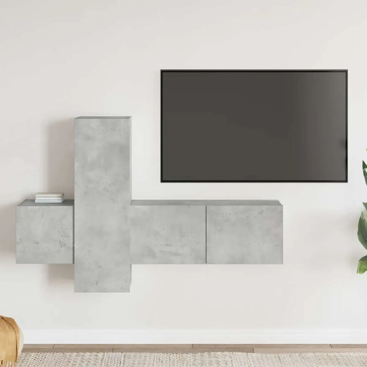 vidaXL Ensemble meubles TV 3 pcs béton