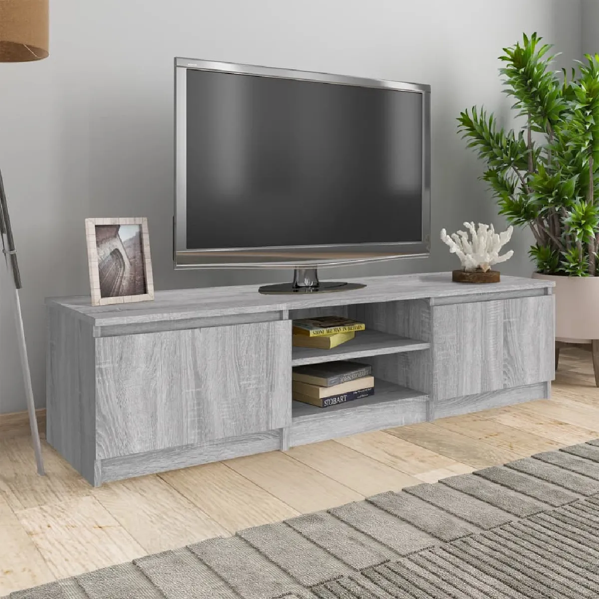 Vidaxl Meuble TV Sonoma gris - 140 cm