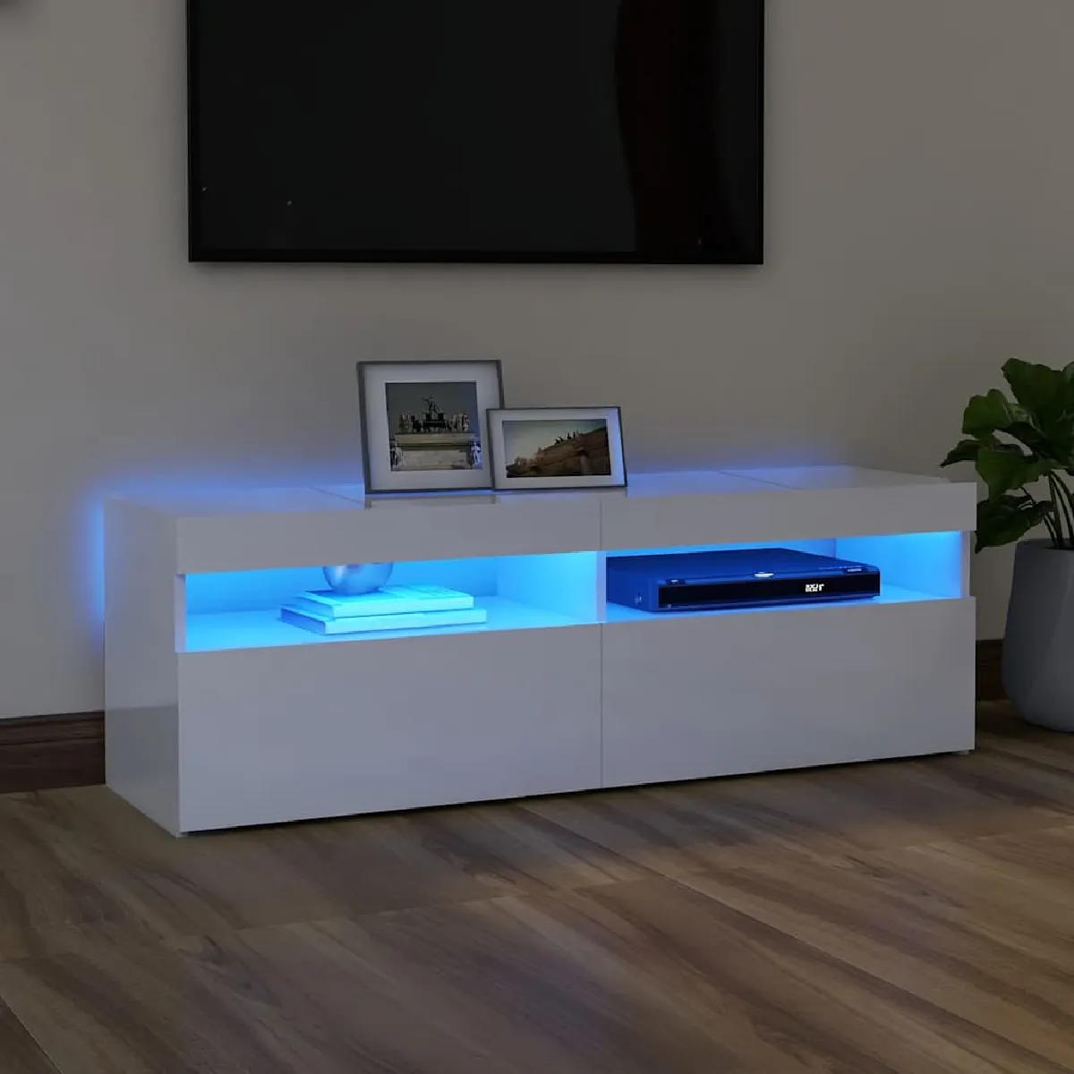 Vidaxl Blanc Meuble Tv Led
