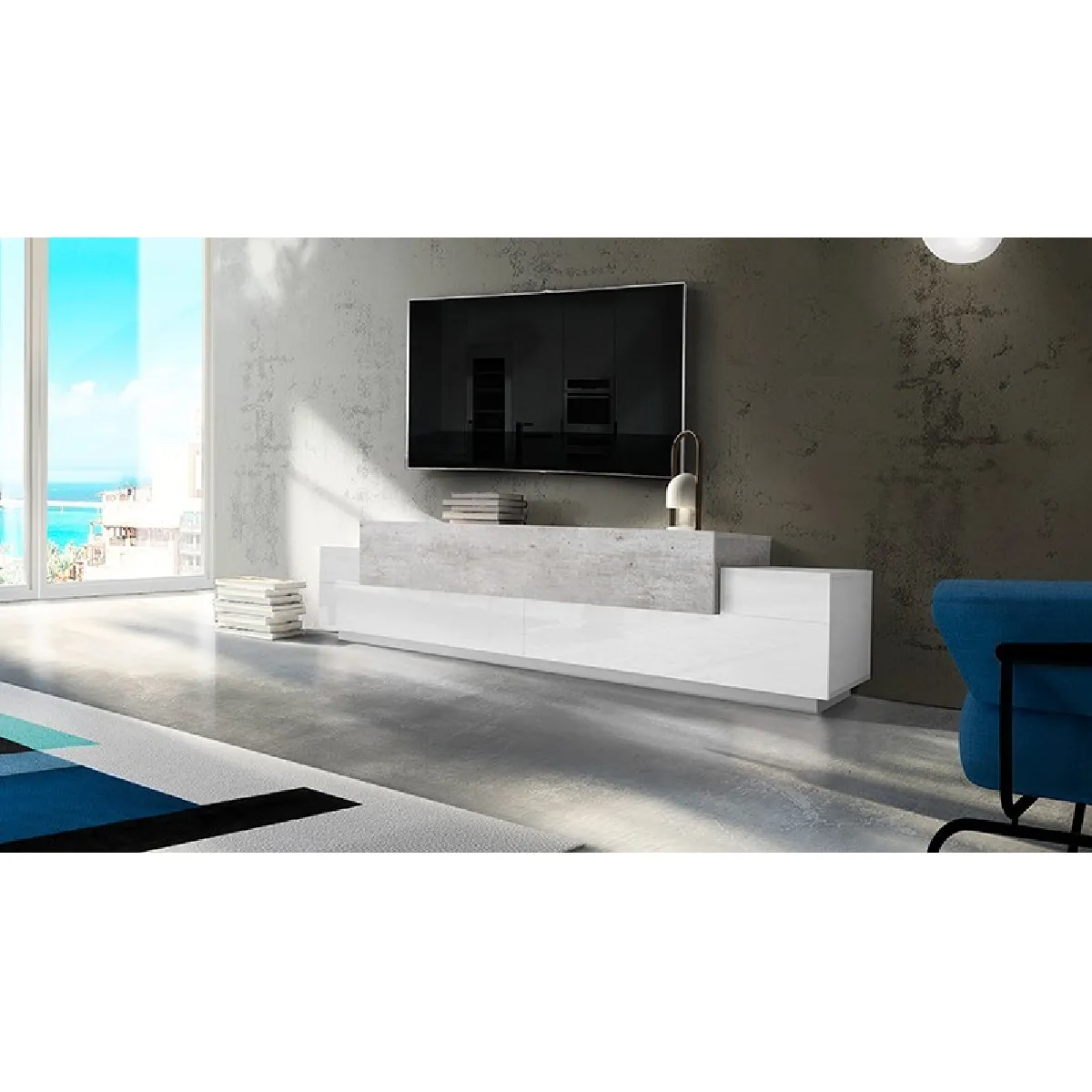Alter meuble TV moderne - Blanc Alter meuble TV moderne - Blanc