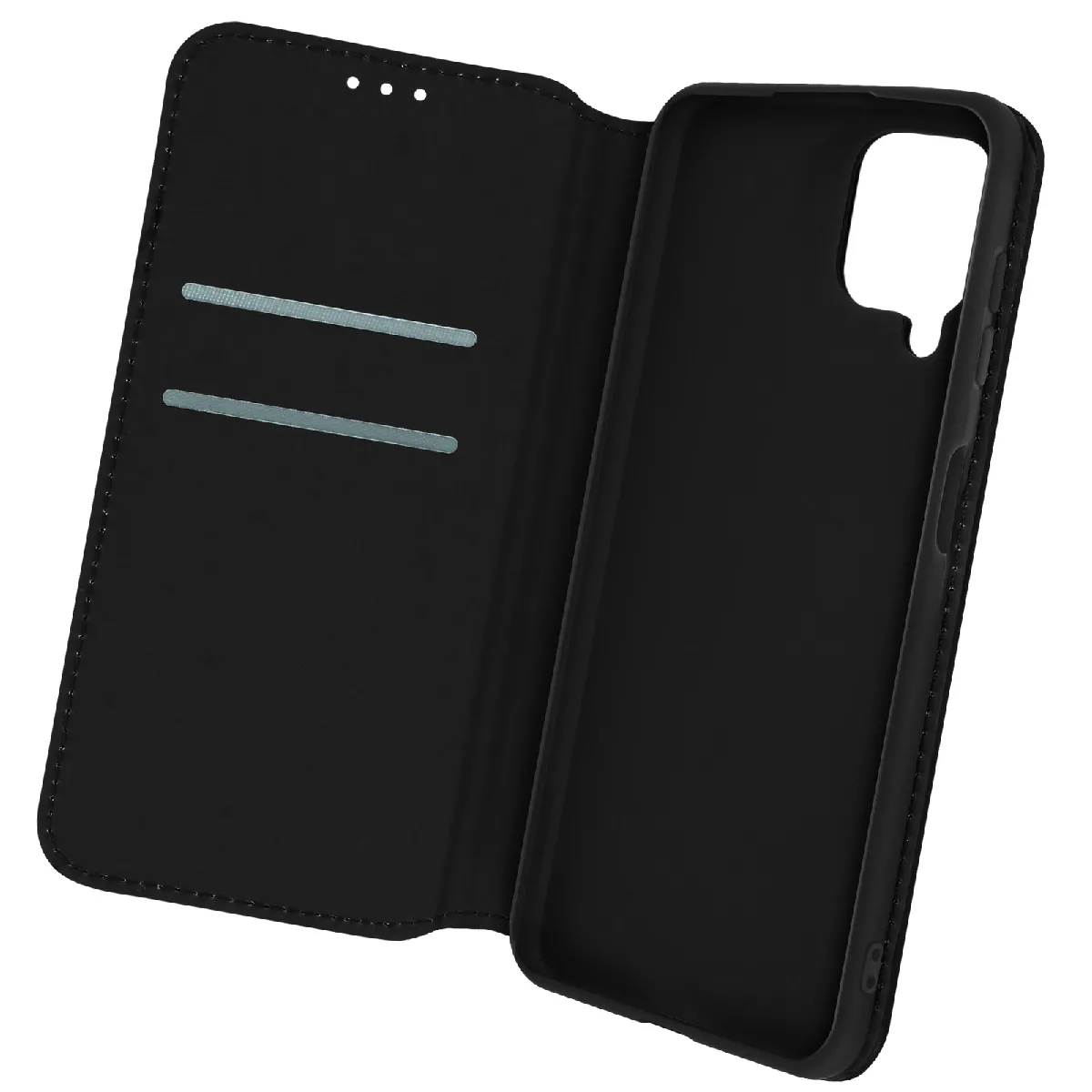 Avizar Noir Housse Pour Samsung Galaxy A22 Portefeuille Fonction Support Vidéo