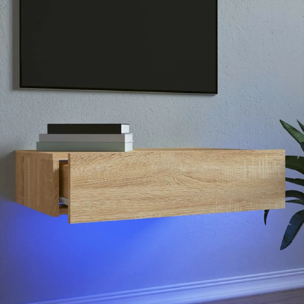 Vidaxl Meuble TV avec LED Chêne sonoma 60x35x15,5 cm