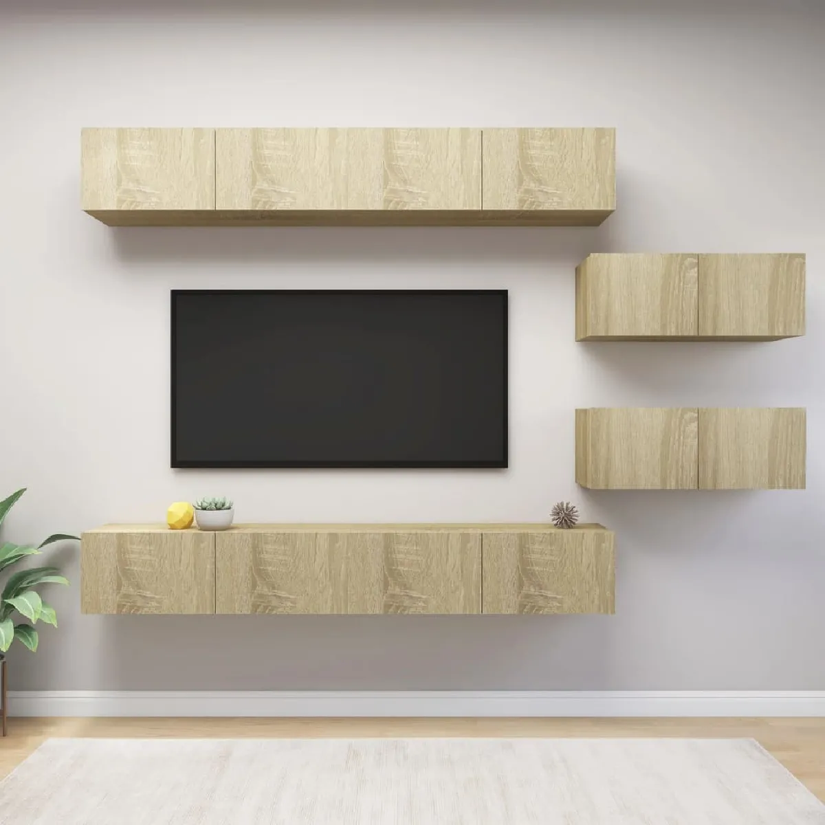 Vidaxl Ensemble De Meuble Tv 6 Pcs Chêne Sonoma Bois D Ingénierie - Image 3