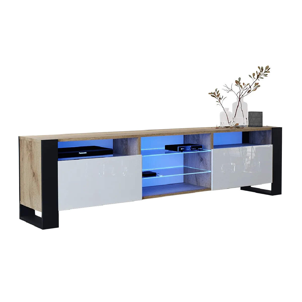 DUSINE LOVY 200CM - Chêne mat et blanc laqué DUSINE LOVY 200CM - Chêne mat et blanc laqué