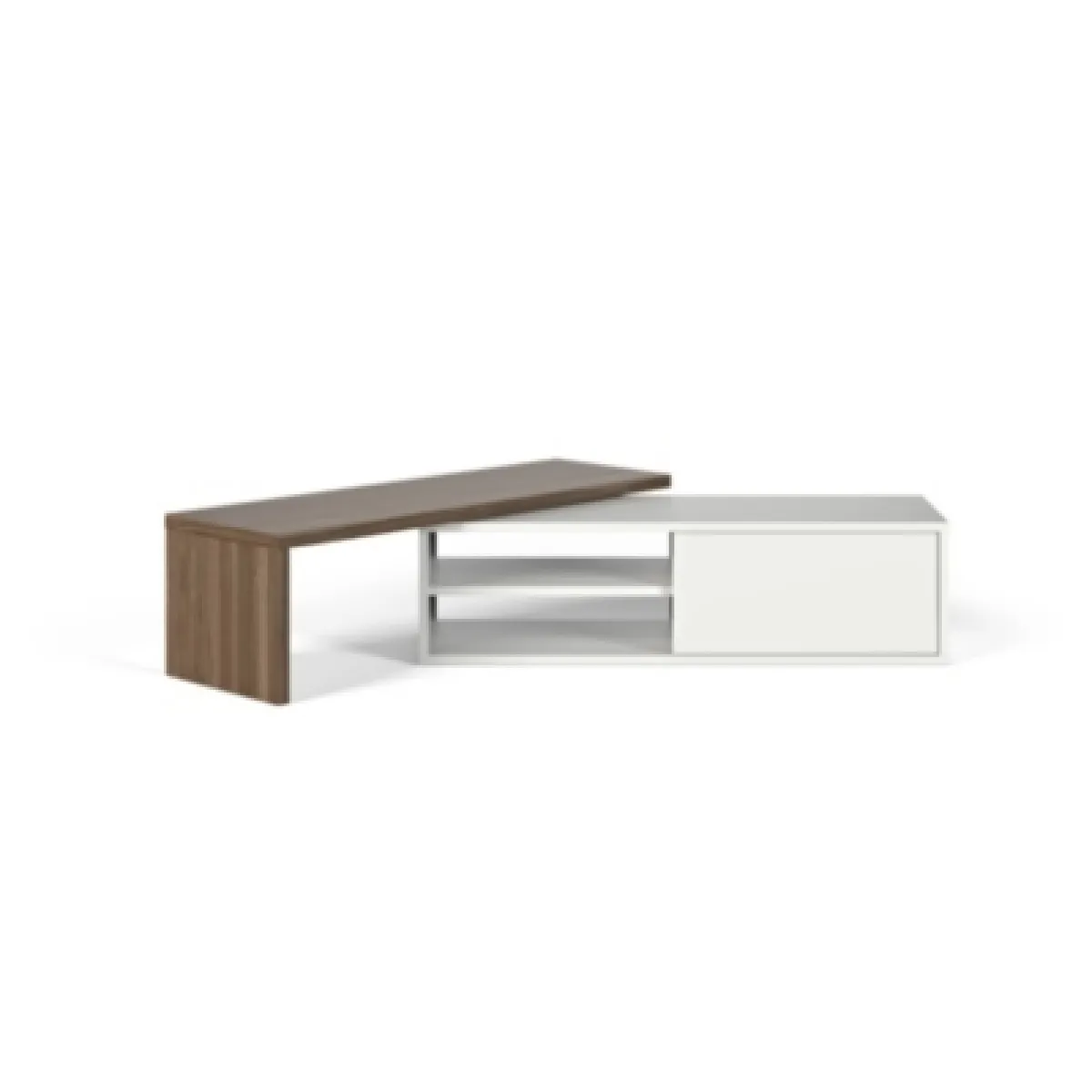 TEMAHOME TemaHome Meuble TV - Noyer & Blanc TEMAHOME TemaHome Meuble TV - Noyer & Blanc