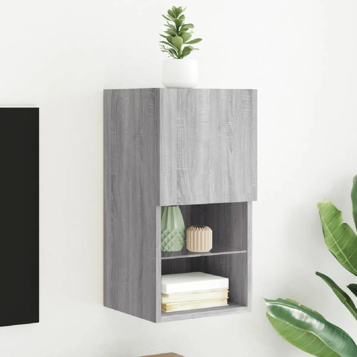 vidaXL Meuble TV avec LED Sonoma - vue 2