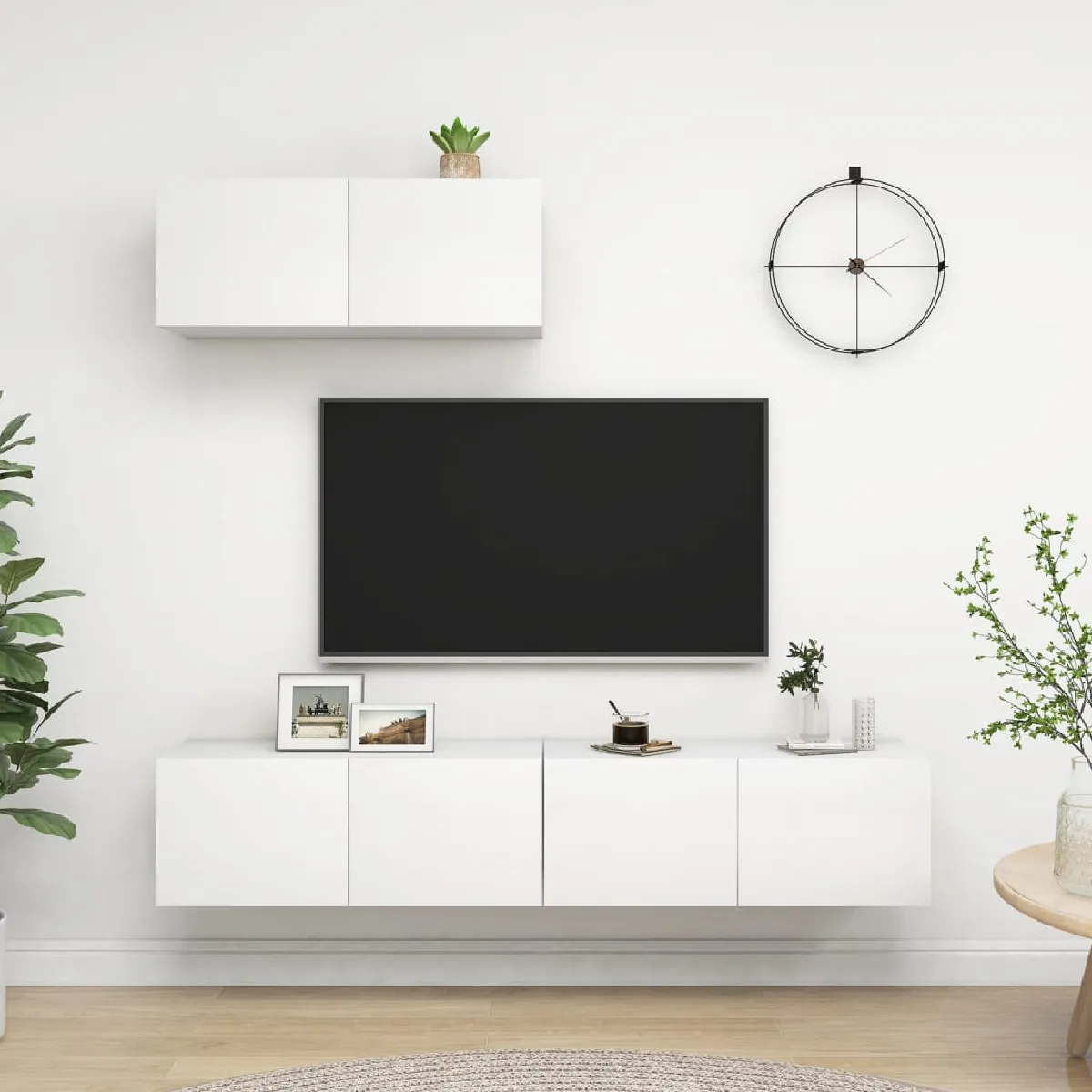 Non Communiqué Blanc Meubles Tv 3 Pcs Bois D Ingénierie - Image 3