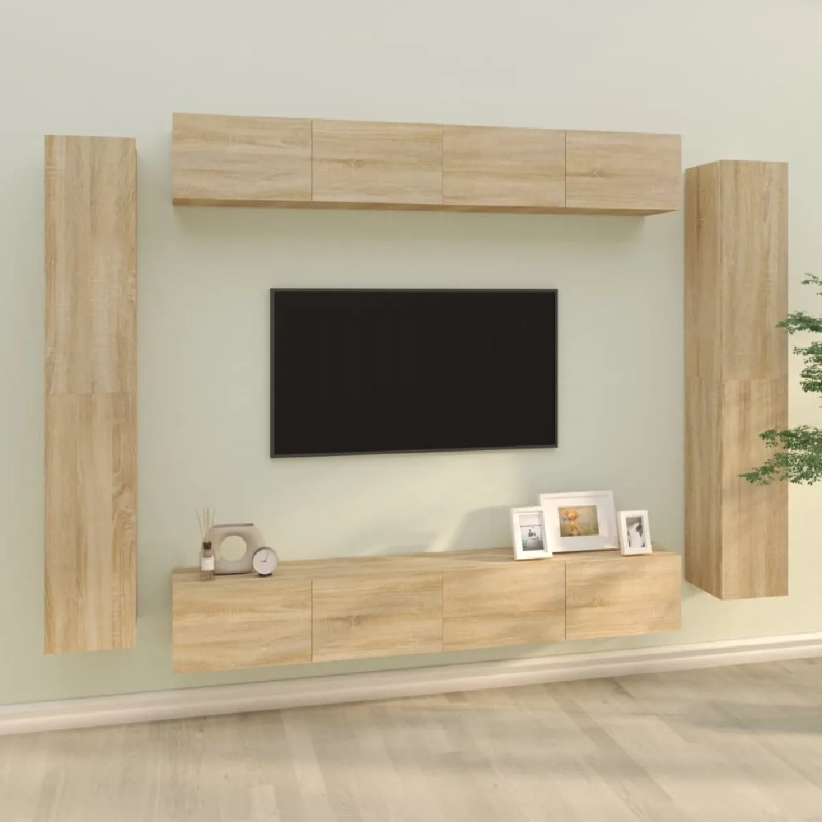 VIDAXL - Ensemble de meubles TV - 8 pièces - Chêne Sonoma - Image 2