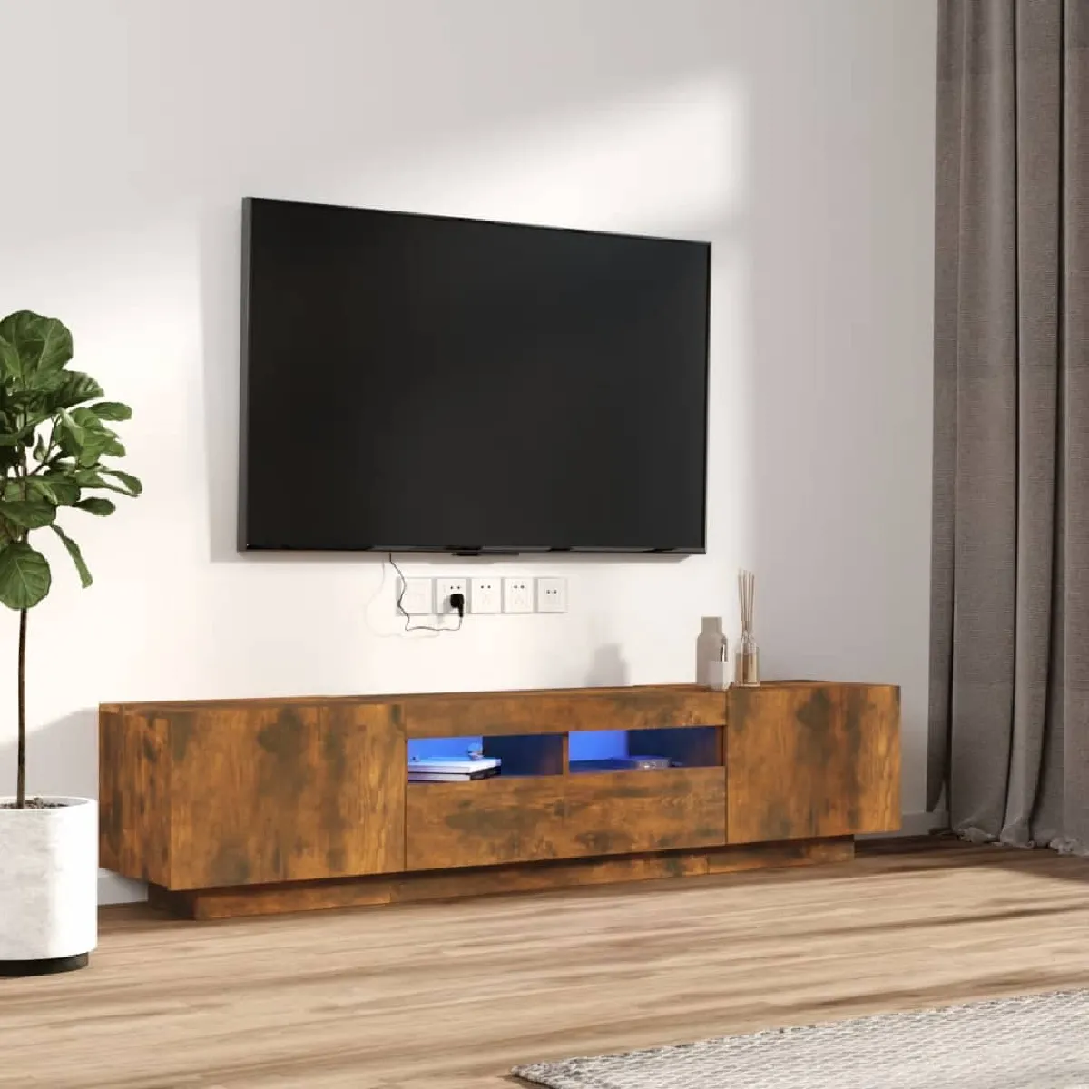 VIDAXL - Ensemble de meubles TV - 2 pièces - Chêne fumé - Image 2