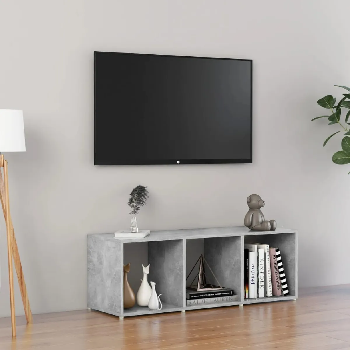 Meuble TV vidaXL béton - vue 2