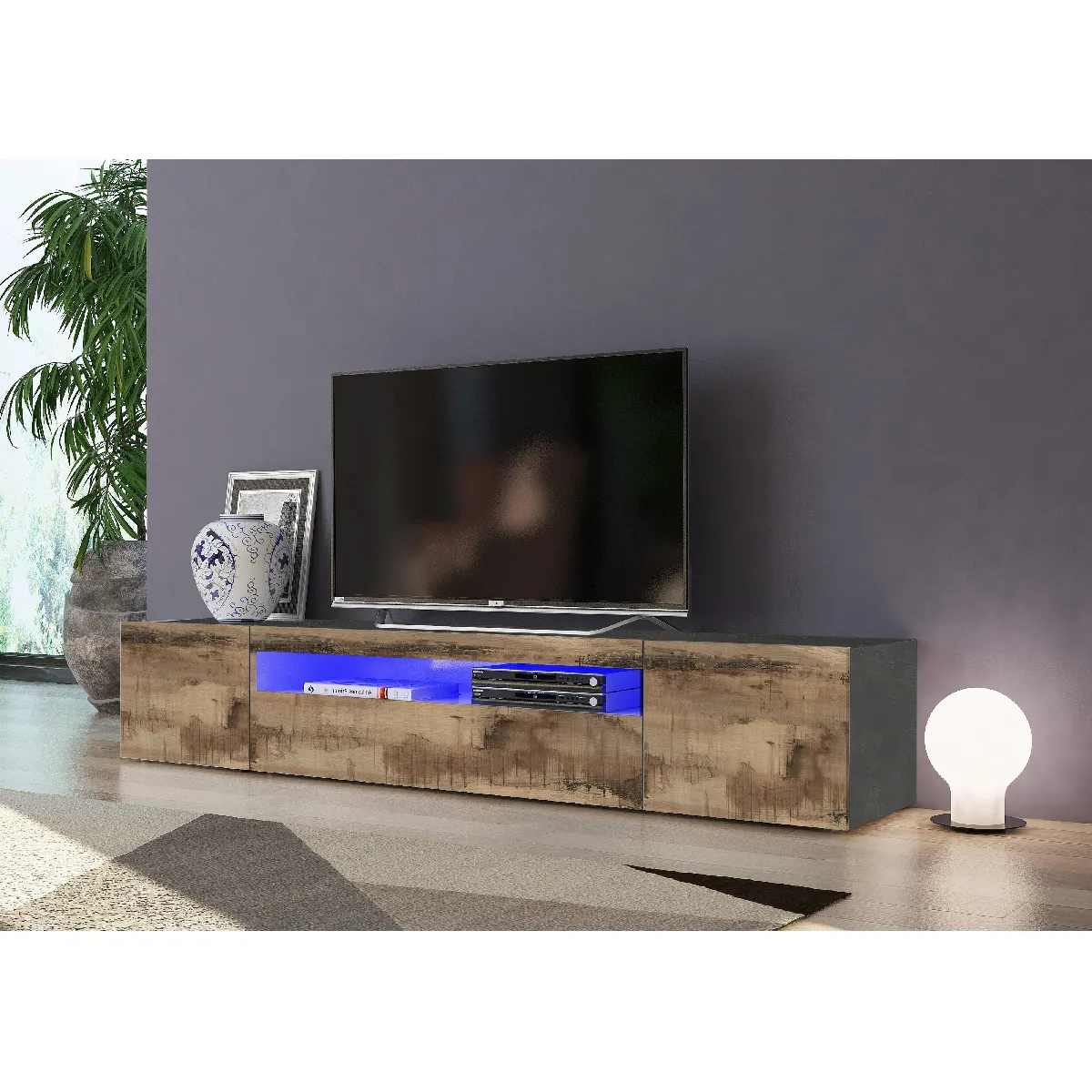 Alter Meuble TV LED - Gris Alter Meuble TV LED - Gris