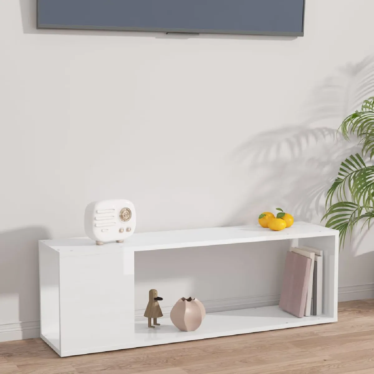 Vidaxl Blanc Meuble Tv Brillant