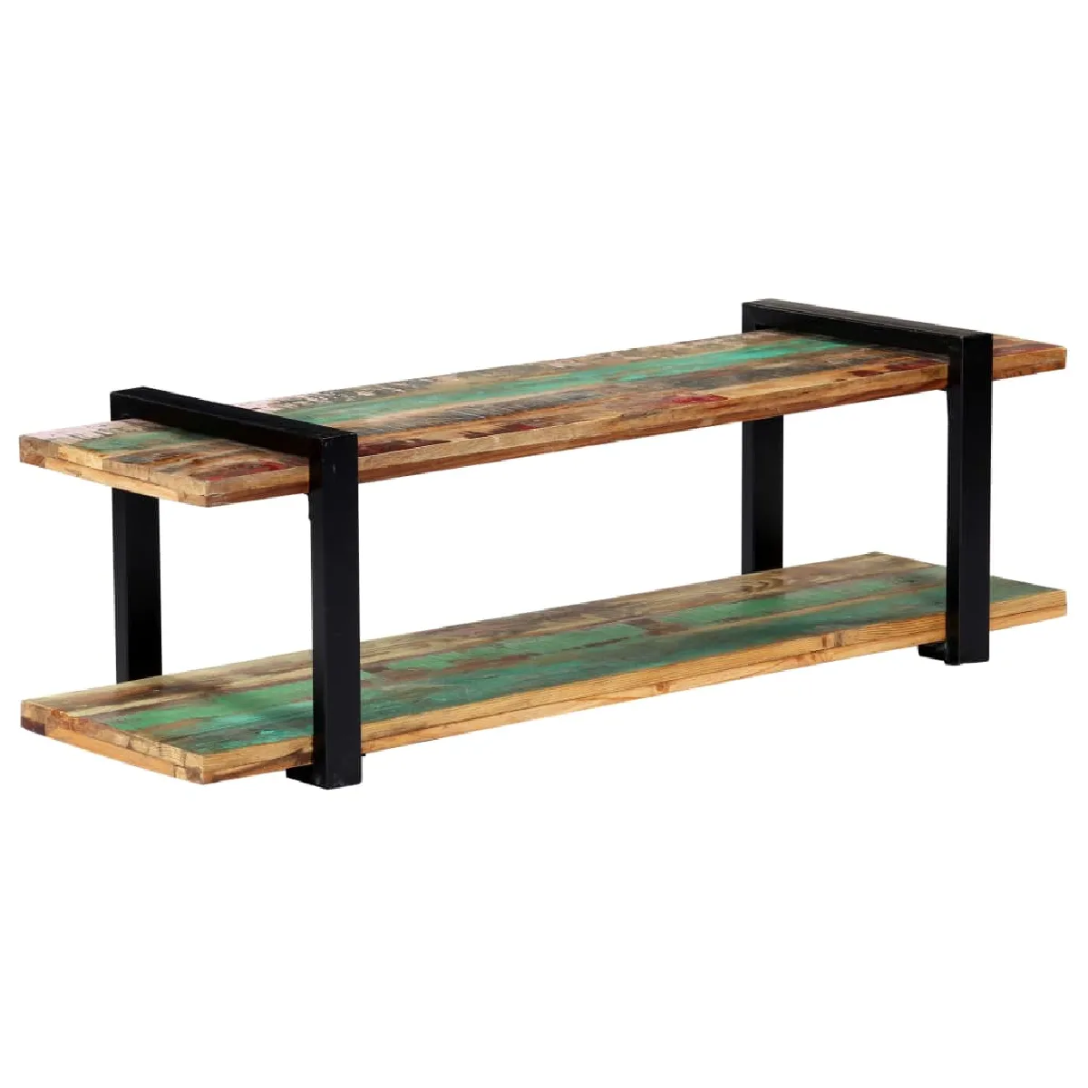Meuble t&eacute;l&eacute; buffet tv t&eacute;l&eacute;vision design pratique 130 cm bois de r&eacute;cup&eacute;ration massif 2502067