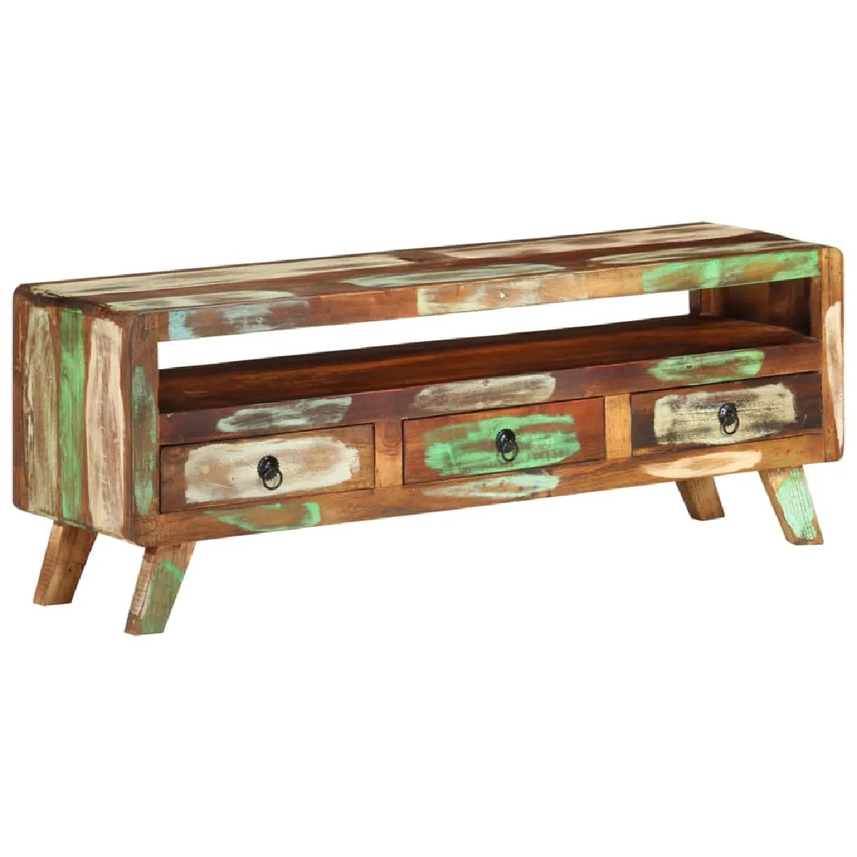 vidaXL Meuble TV Multicolore en bois de récupération