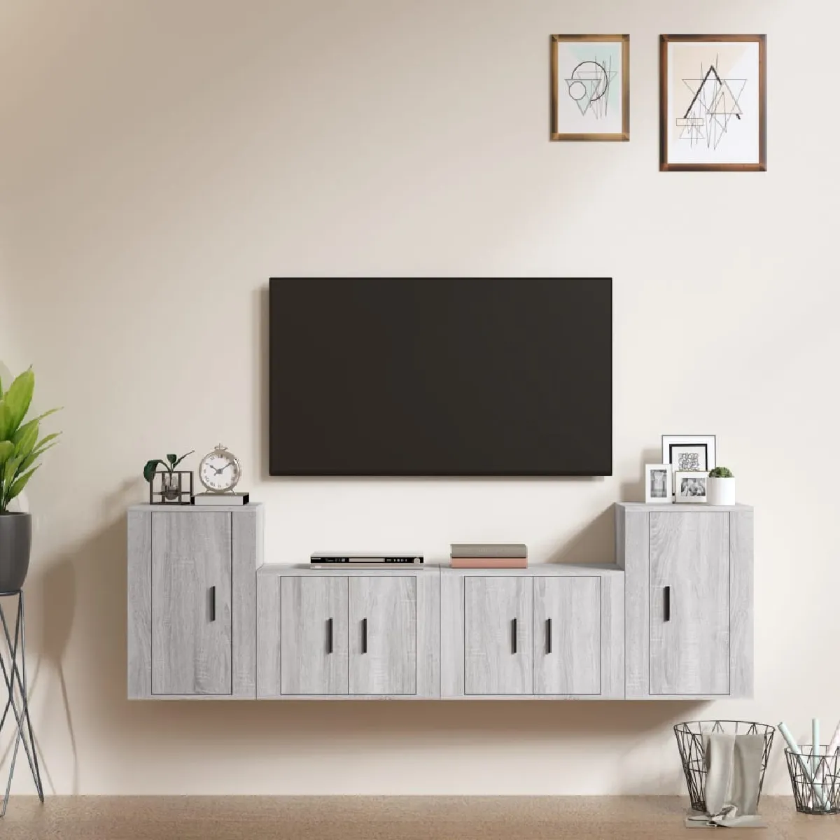 vidaXL - Ensemble de meubles TV - 4 pièces - Gris - Image 3