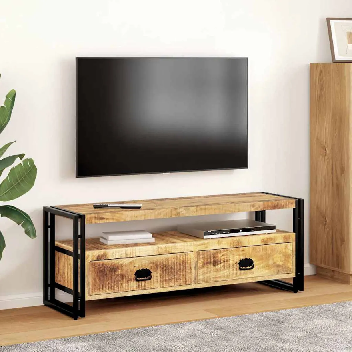 Vidaxl Meuble TV 120x35x45 cm Bois solide de manguier